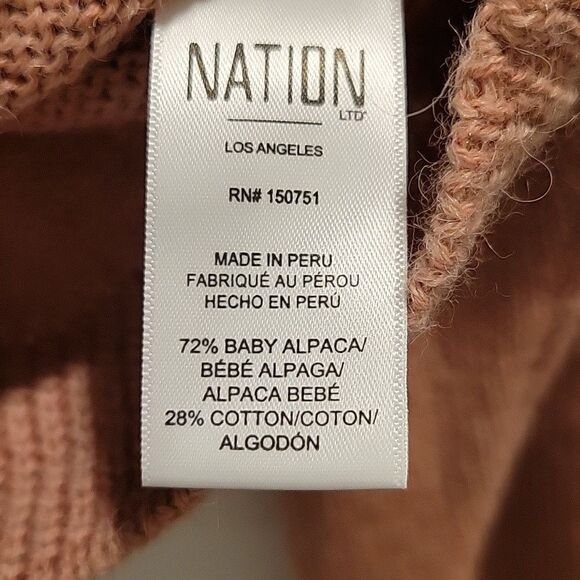 Nation LTD Bijou Adobe Pink Alpaca Blend Sweater Size Large - Picture 5 of 6